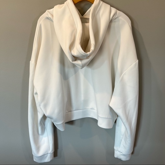 Good American Crop Scuba Hoodie Ivory 7 - Picture 5 of 7